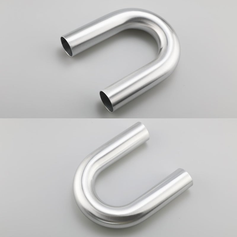 KRD PERFORMANCE 38mm (1.5") OD 180 Degree Elbow 1.5 Inch Aluminum Intercooler Pipe Air Intake Tube, Brushed Finish - Image 4